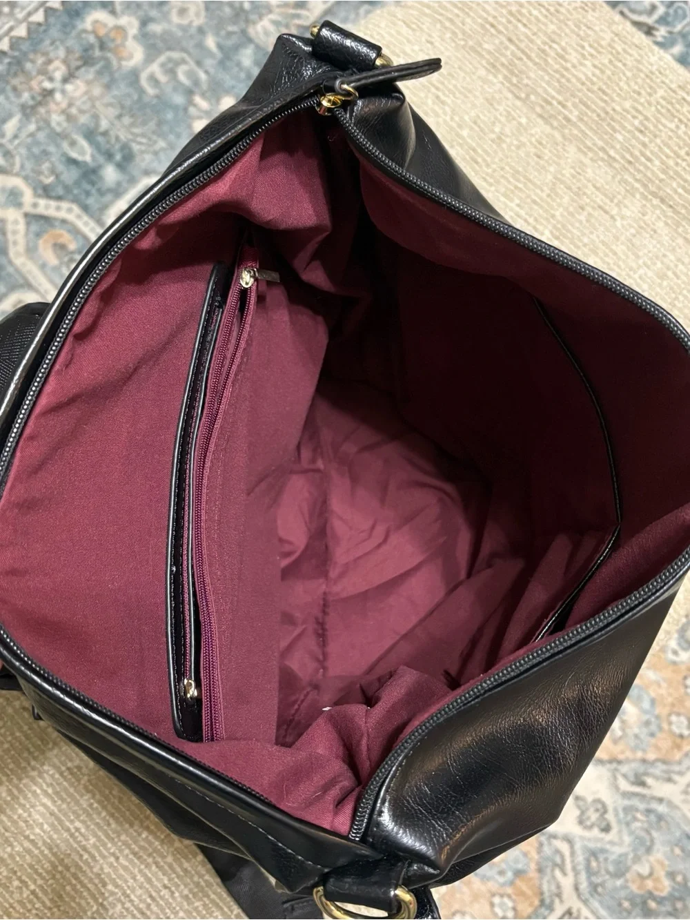 Black Pleather Backpack